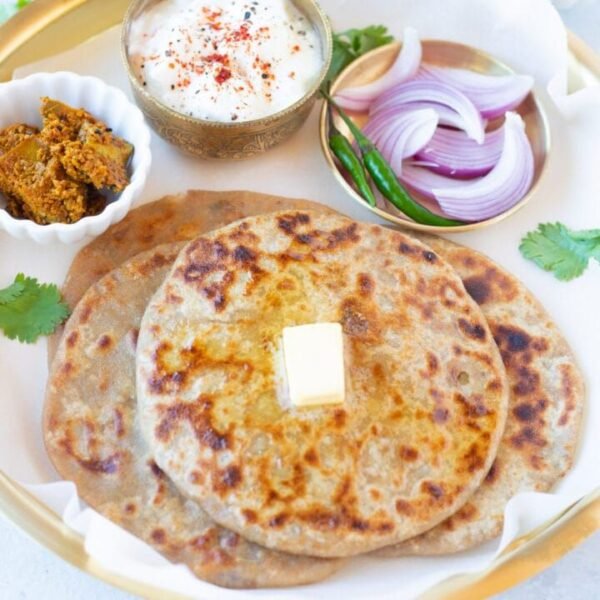 2 Mini Allu Paratha With Curd